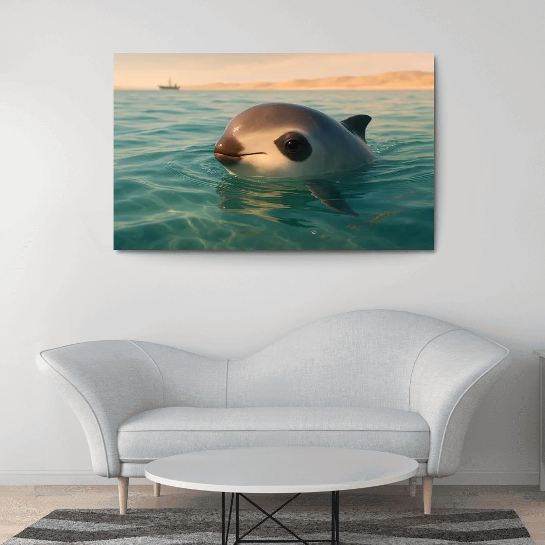 Vaquita Porpoise In Turquoise Waters abstract paintings frame