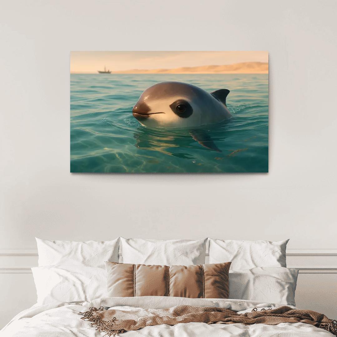 Vaquita Porpoise In Turquoise Waters abstract paintings frame