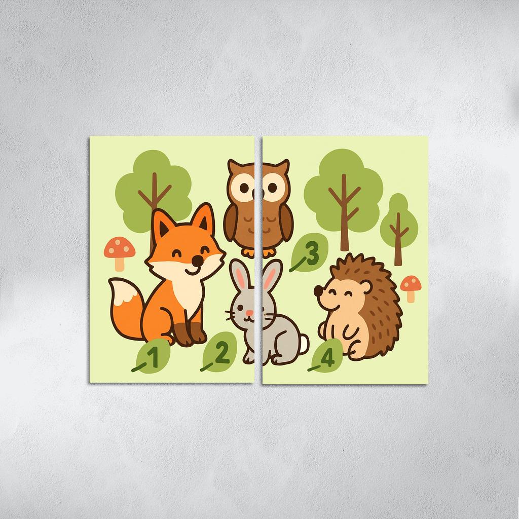 Counting Forest Friends premium artwork frames