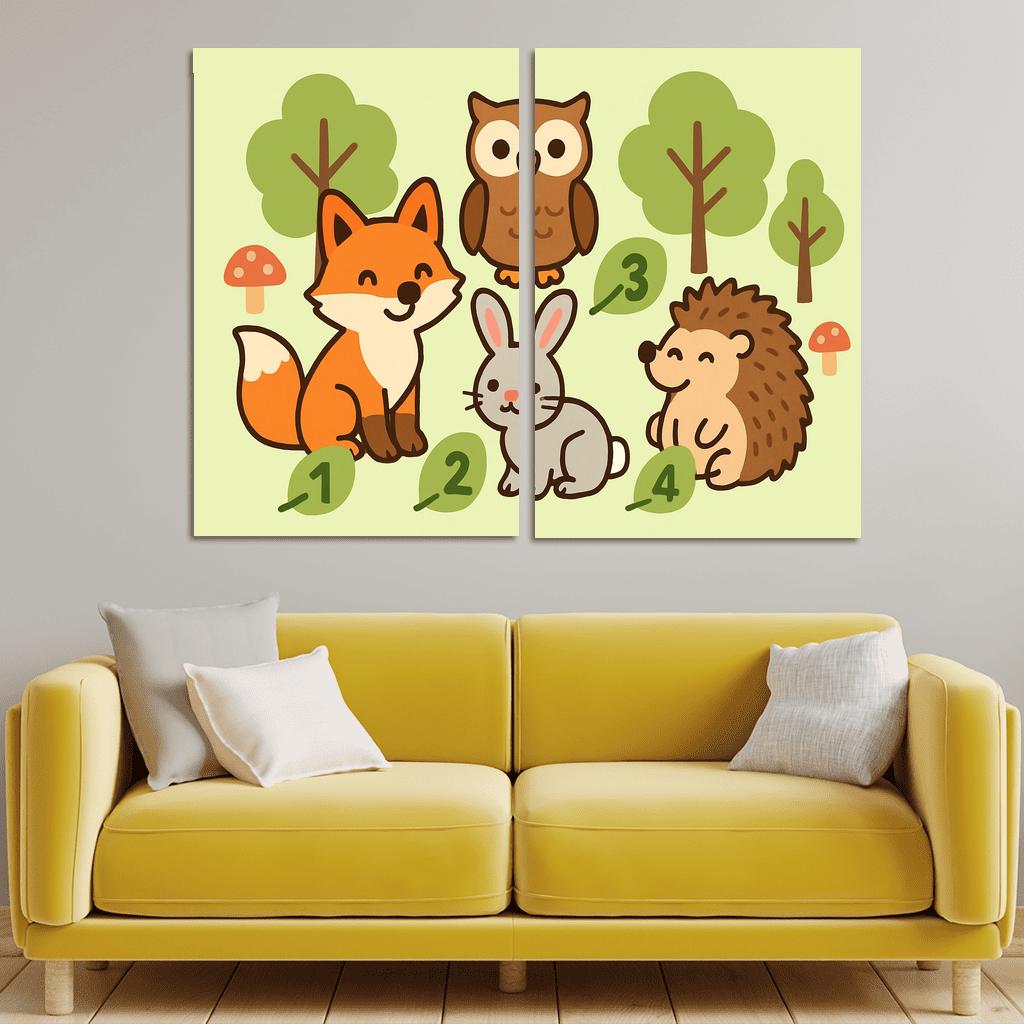 Counting Forest Friends premium artwork frames