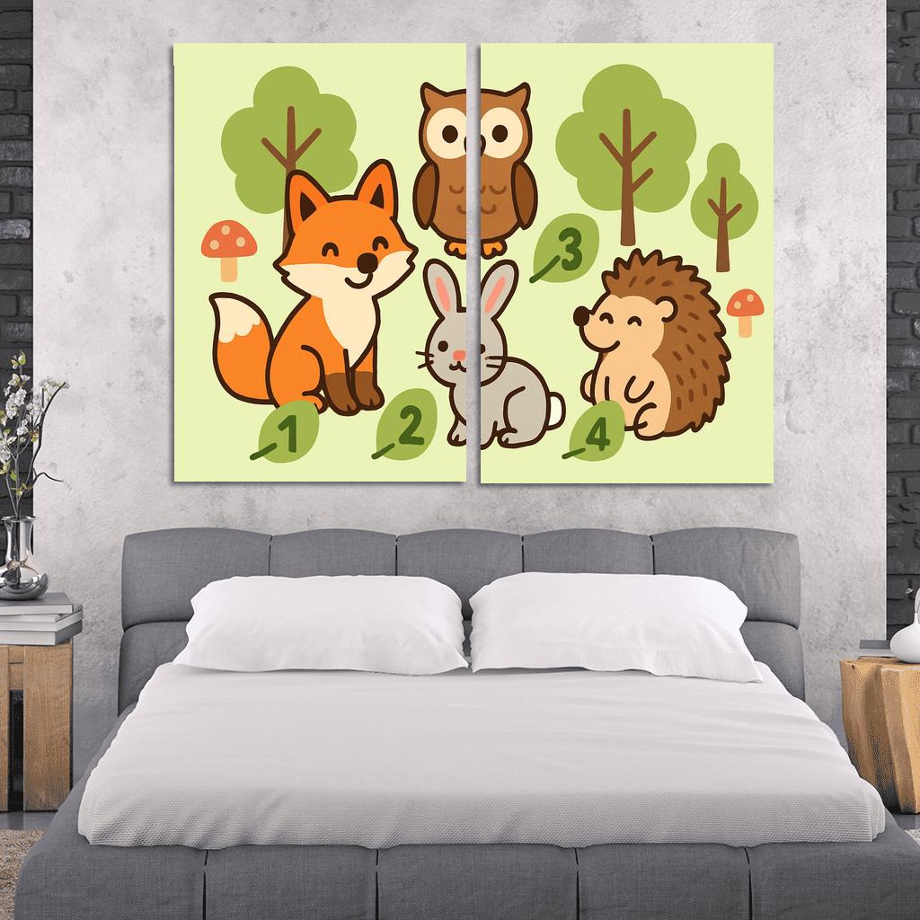 Counting Forest Friends premium artwork frames