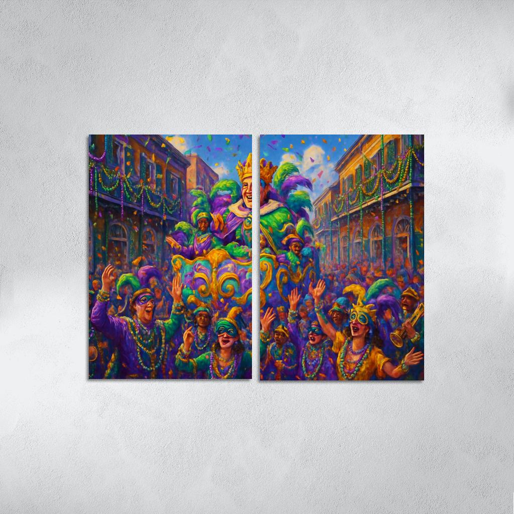 Mardi Gras Festival abstract paintings frame