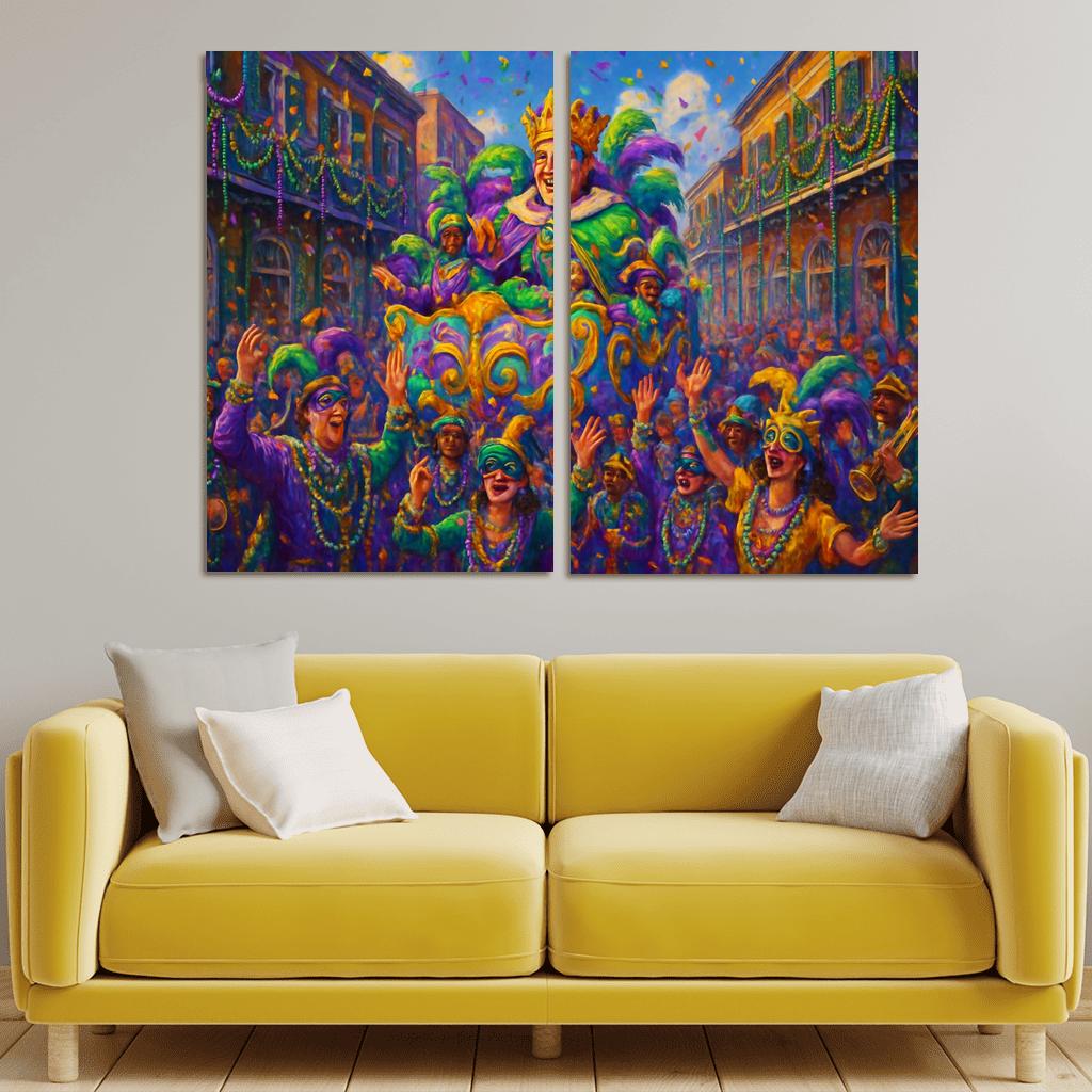 Mardi Gras Festival abstract paintings frame