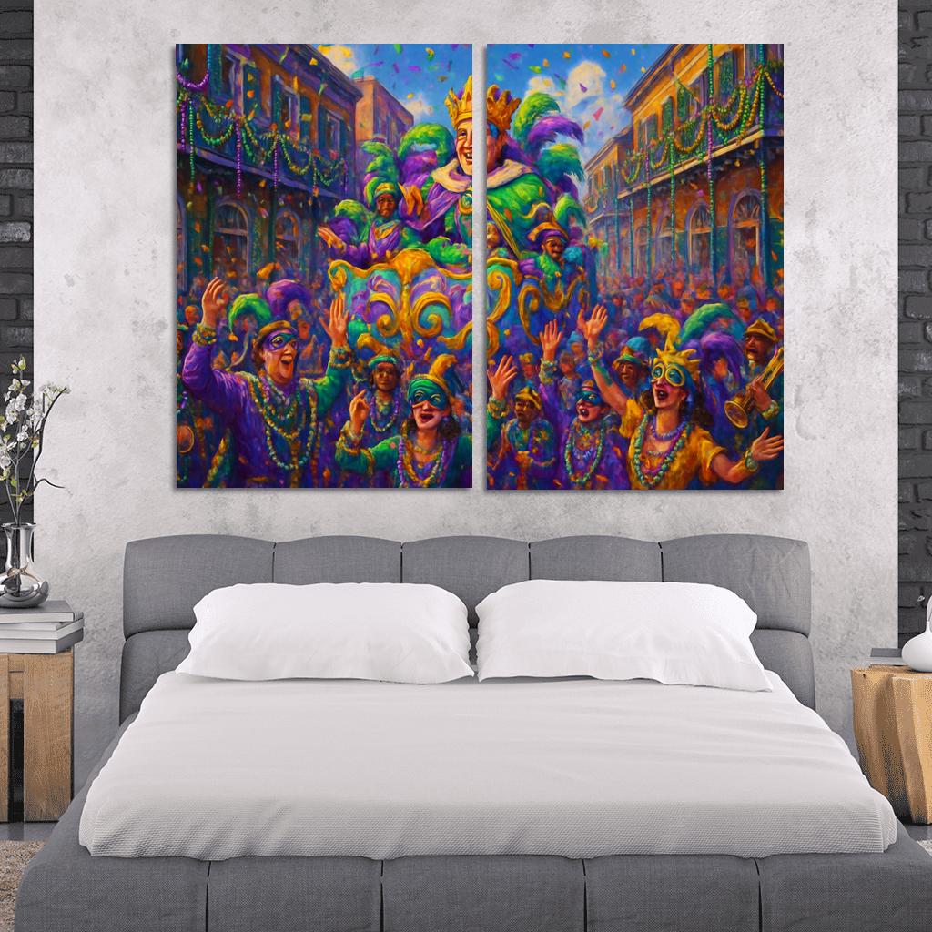 Mardi Gras Festival abstract paintings frame
