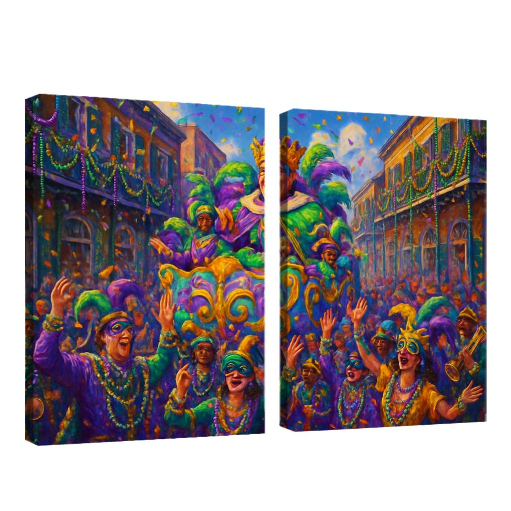 Mardi Gras Festival abstract paintings frame