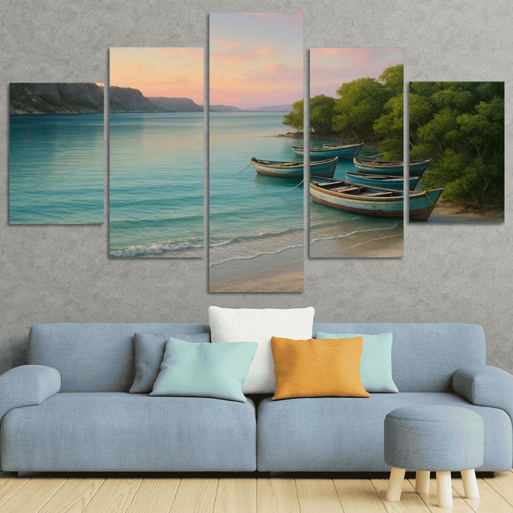 Silver Shore Lagoon: Tranquil Escape abstract paintings frame