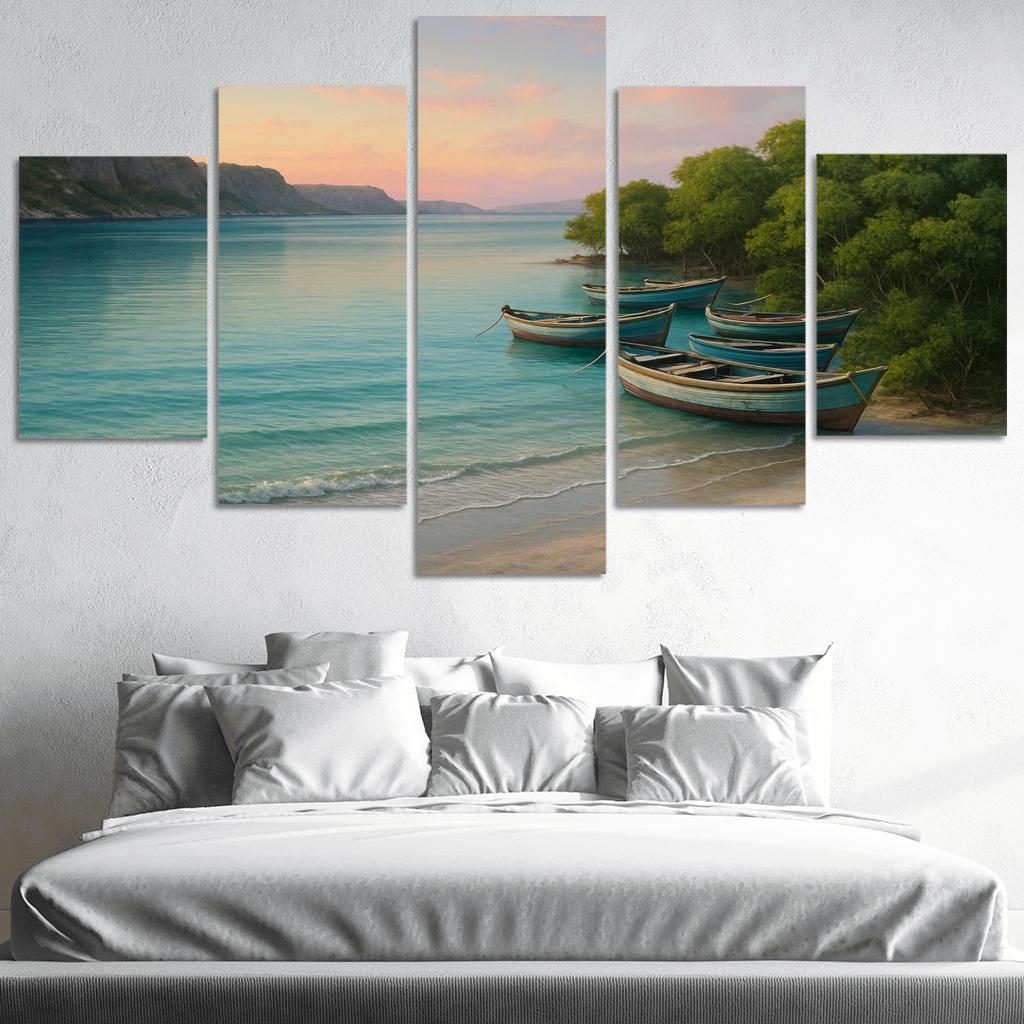 Silver Shore Lagoon: Tranquil Escape abstract paintings frame