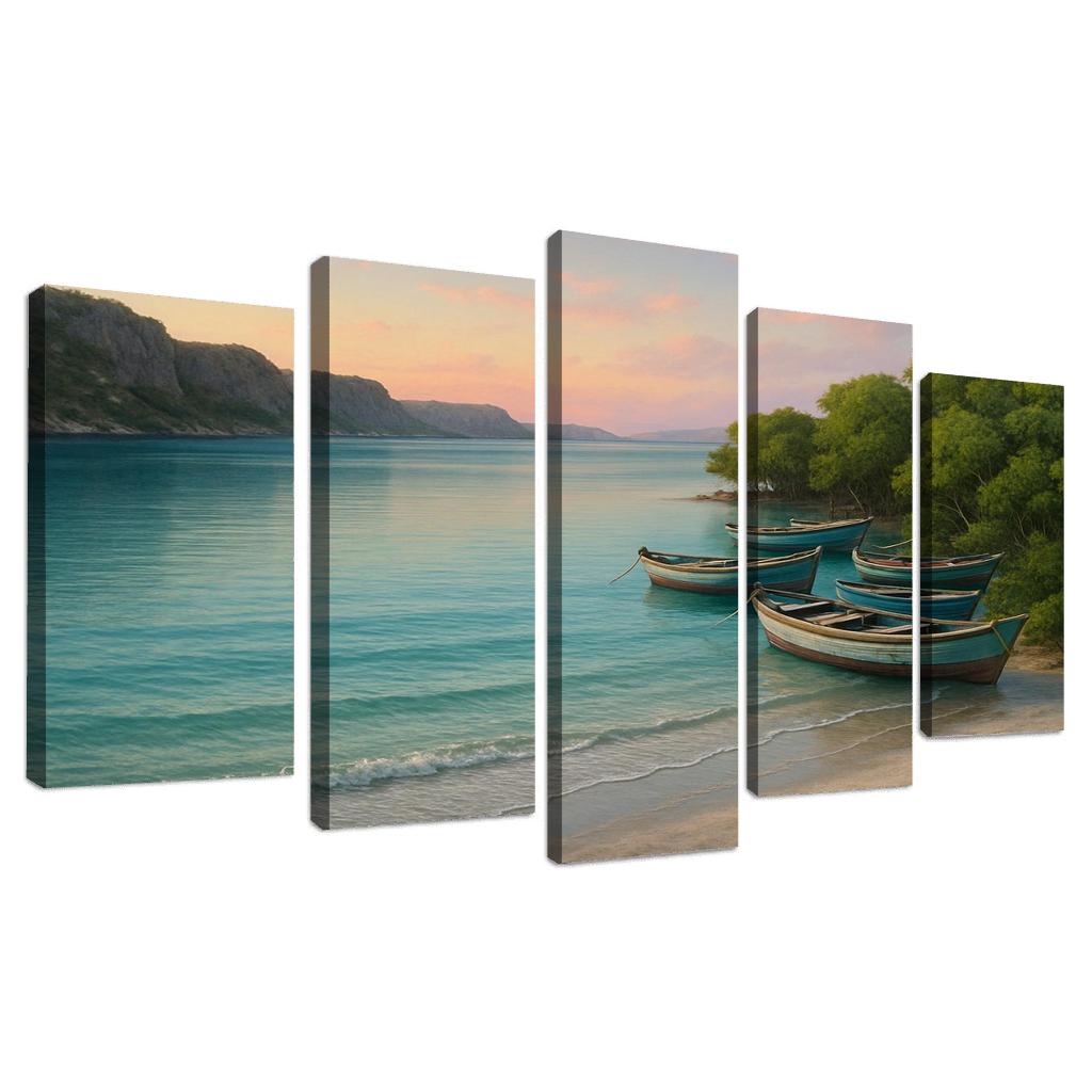 Silver Shore Lagoon: Tranquil Escape abstract paintings frame