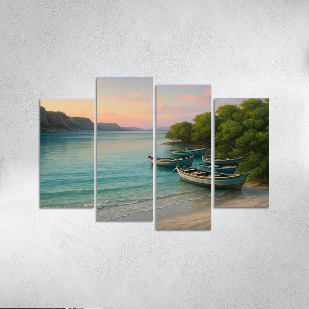 Silver Shore Lagoon: Tranquil Escape abstract paintings frame
