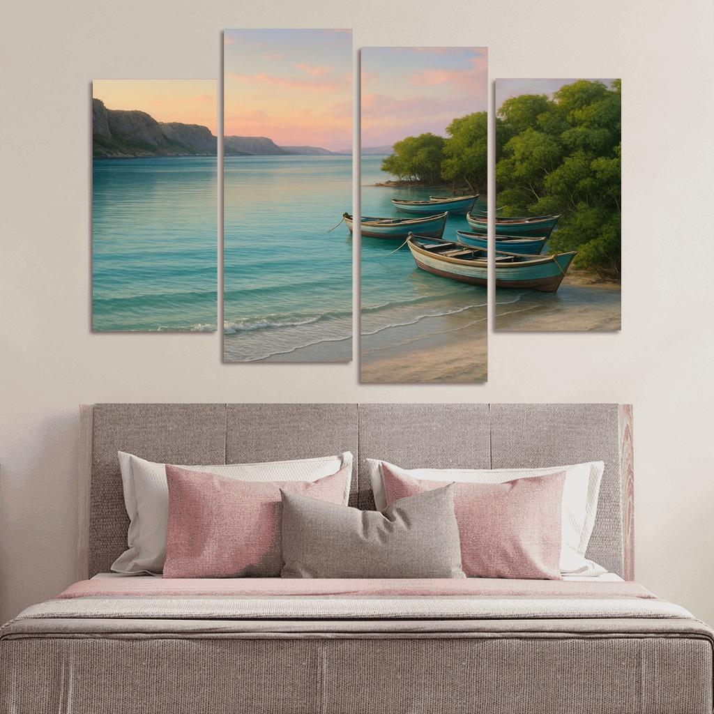 Silver Shore Lagoon: Tranquil Escape abstract paintings frame
