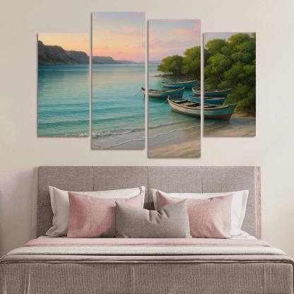 Silver Shore Lagoon: Tranquil Escape abstract paintings frame