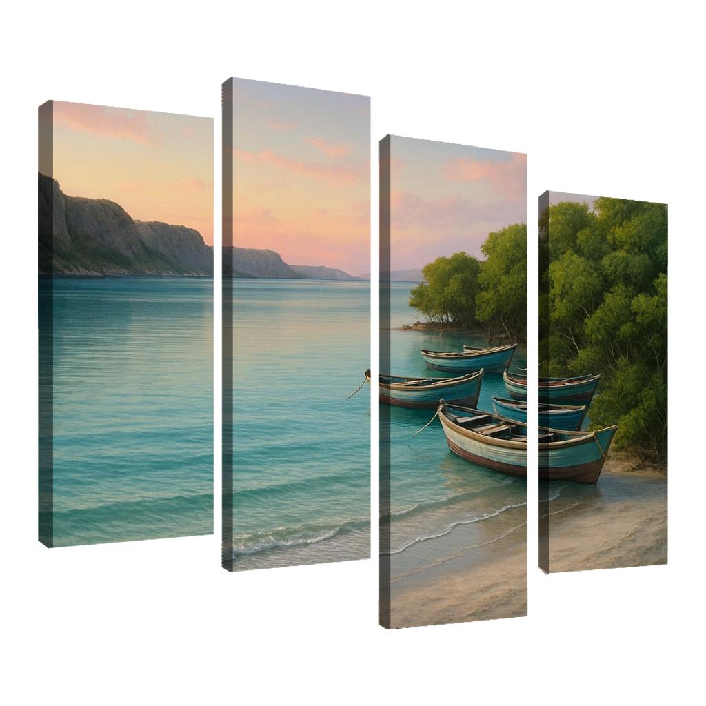 Silver Shore Lagoon: Tranquil Escape abstract paintings frame