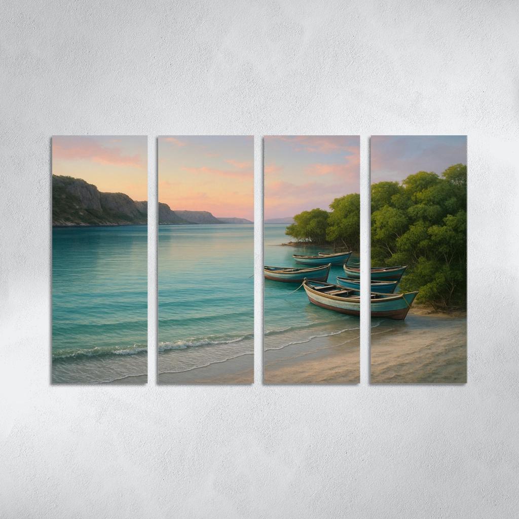 Silver Shore Lagoon: Tranquil Escape abstract paintings frame