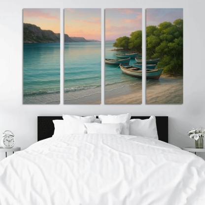Silver Shore Lagoon: Tranquil Escape abstract paintings frame