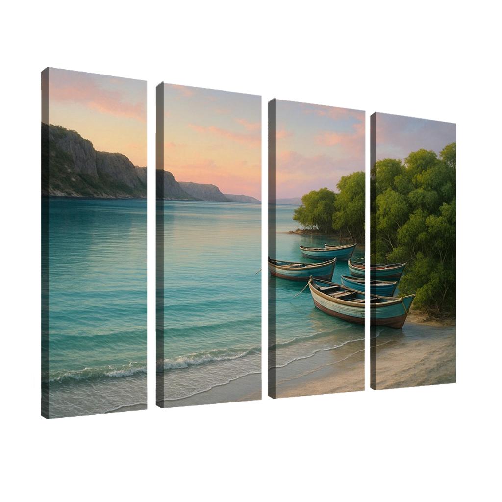 Silver Shore Lagoon: Tranquil Escape abstract paintings frame