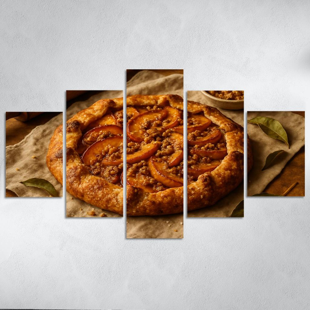 Smoky Maple Peach Galette With Walnut Streusel home decor