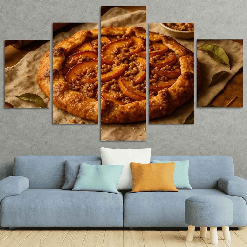 Smoky Maple Peach Galette With Walnut Streusel home decor
