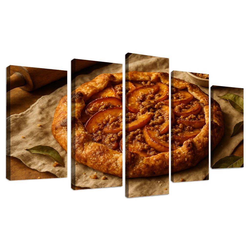 Smoky Maple Peach Galette With Walnut Streusel home decor