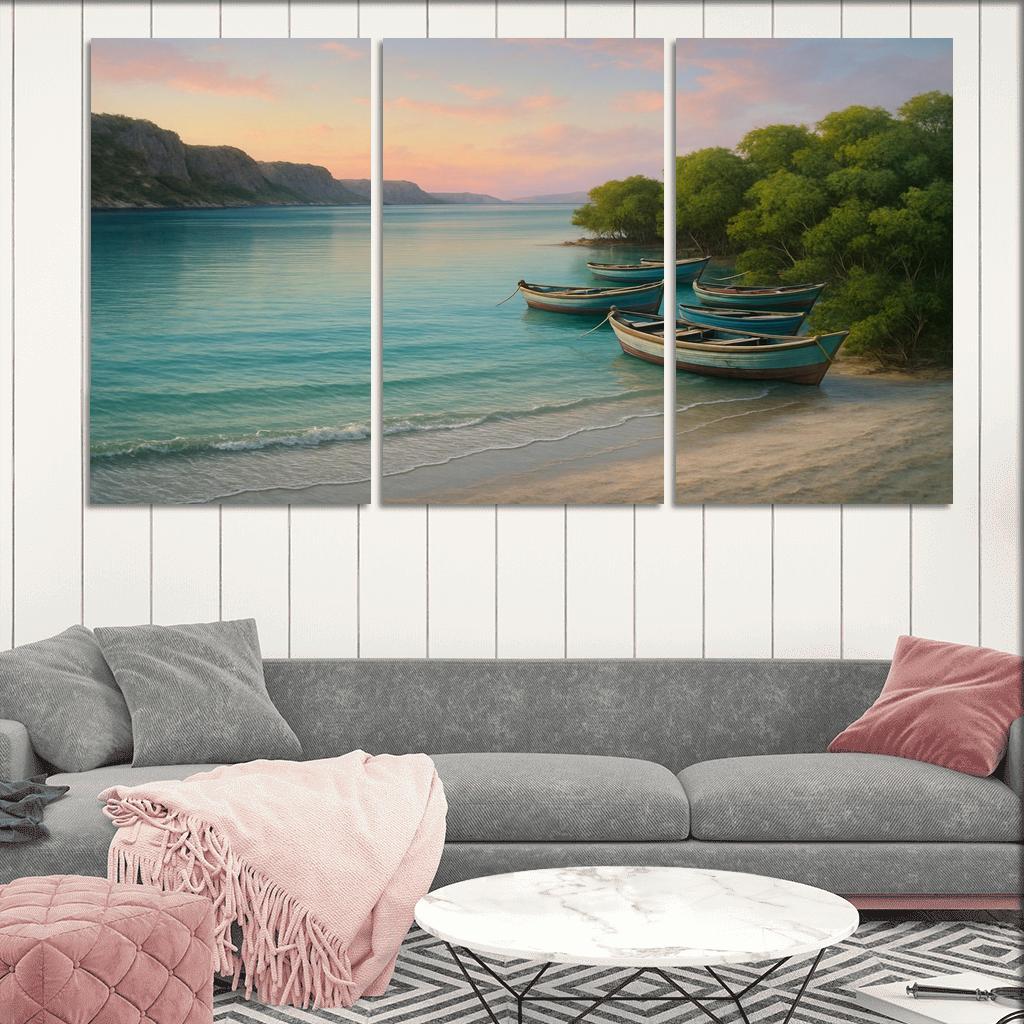 Silver Shore Lagoon: Tranquil Escape abstract paintings frame