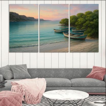 Silver Shore Lagoon: Tranquil Escape abstract paintings frame