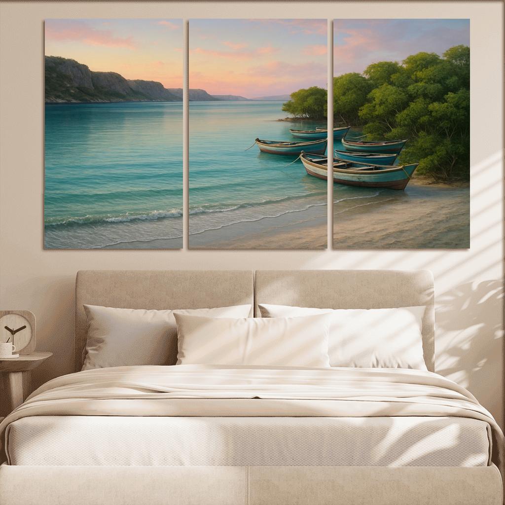 Silver Shore Lagoon: Tranquil Escape abstract paintings frame