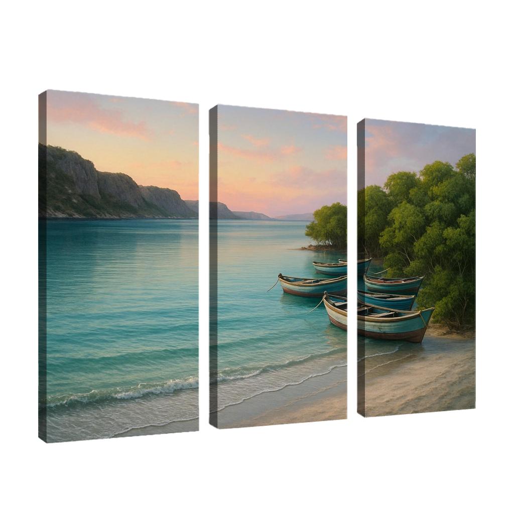 Silver Shore Lagoon: Tranquil Escape abstract paintings frame