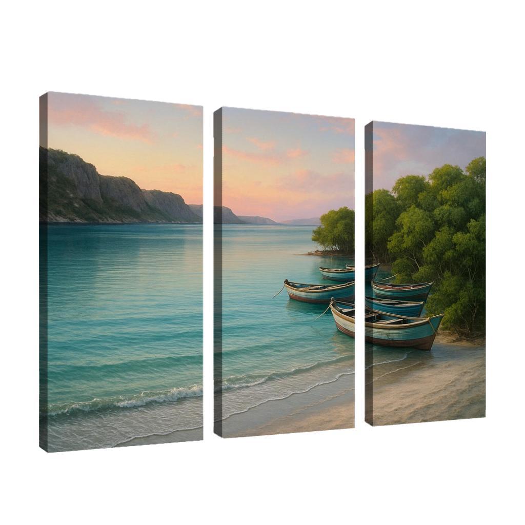 Silver Shore Lagoon: Tranquil Escape abstract paintings frame
