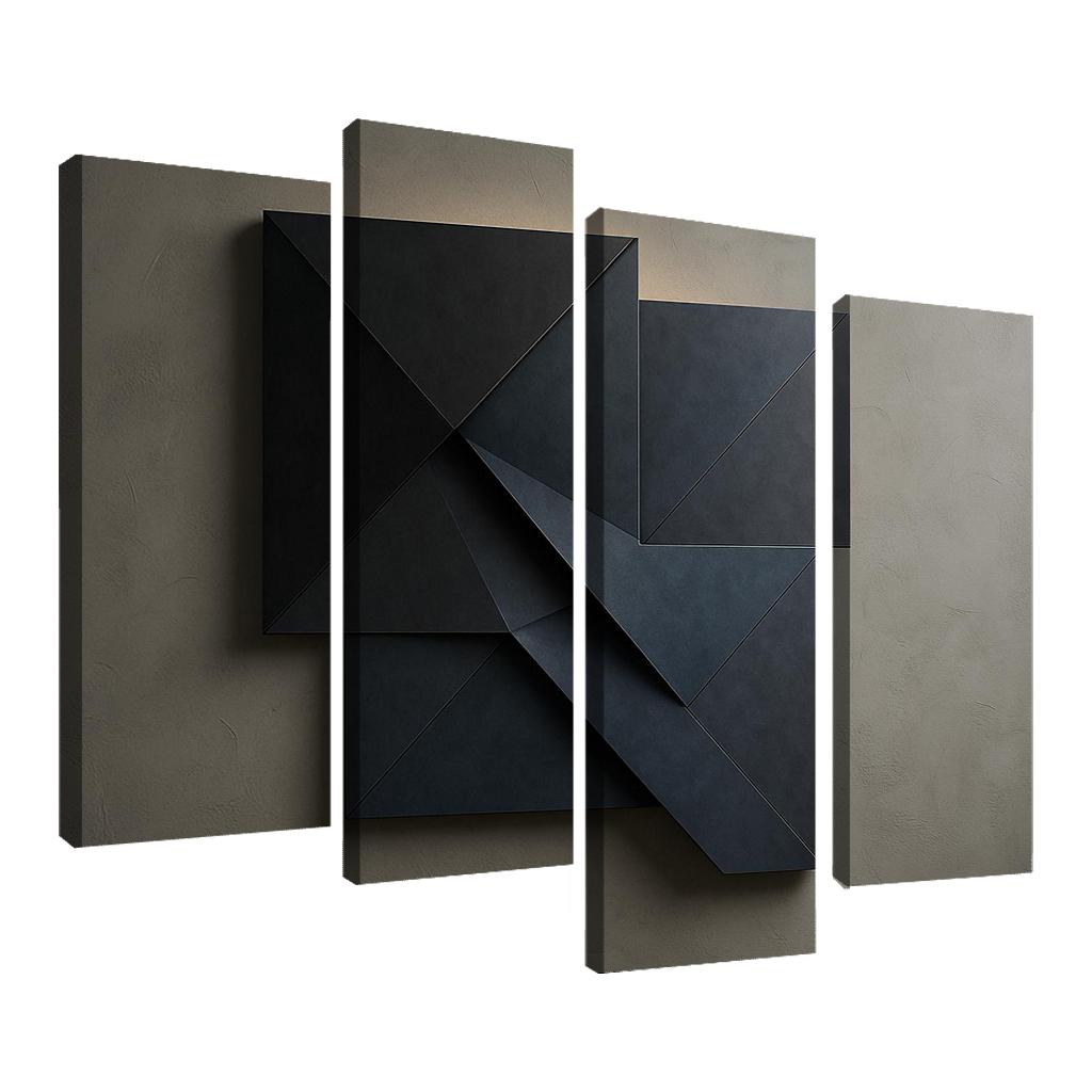 Folded Origami Metal Wall Relief modern paintings frame