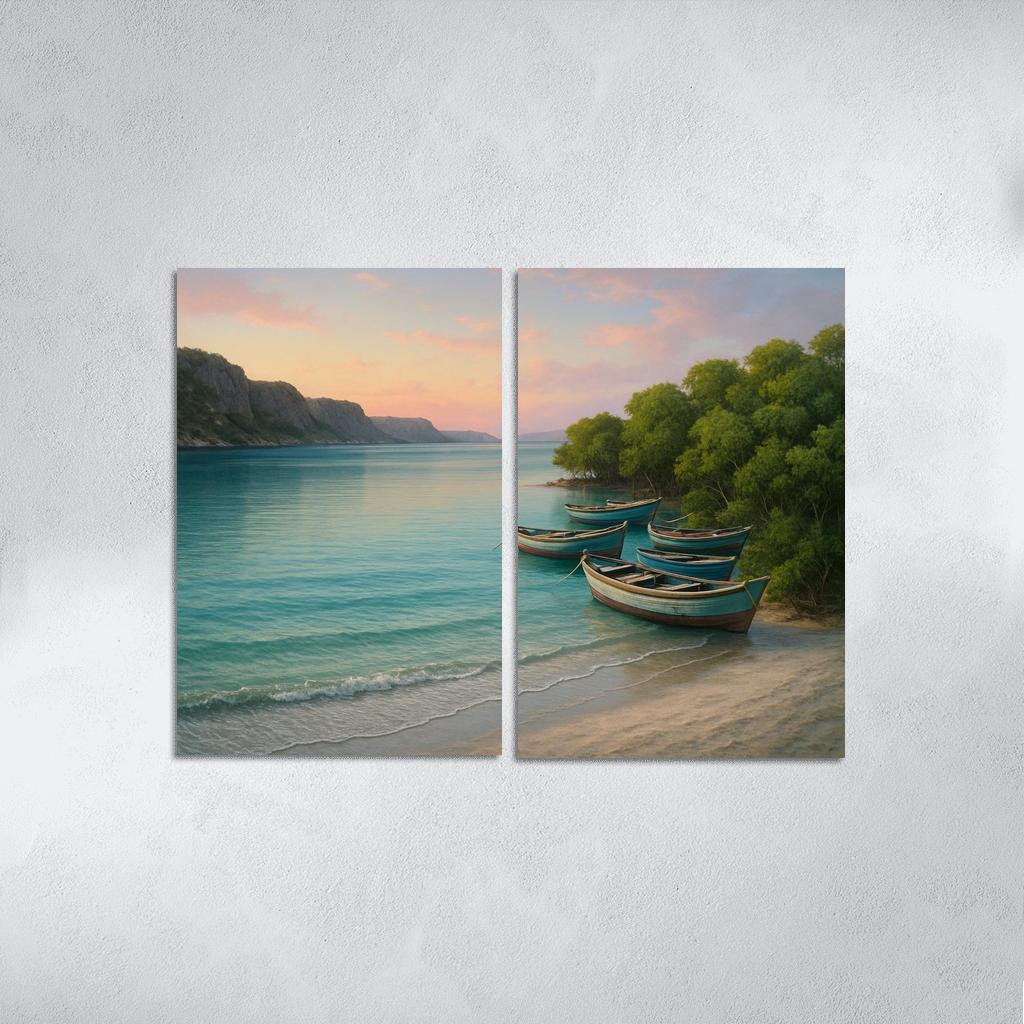 Silver Shore Lagoon: Tranquil Escape abstract paintings frame
