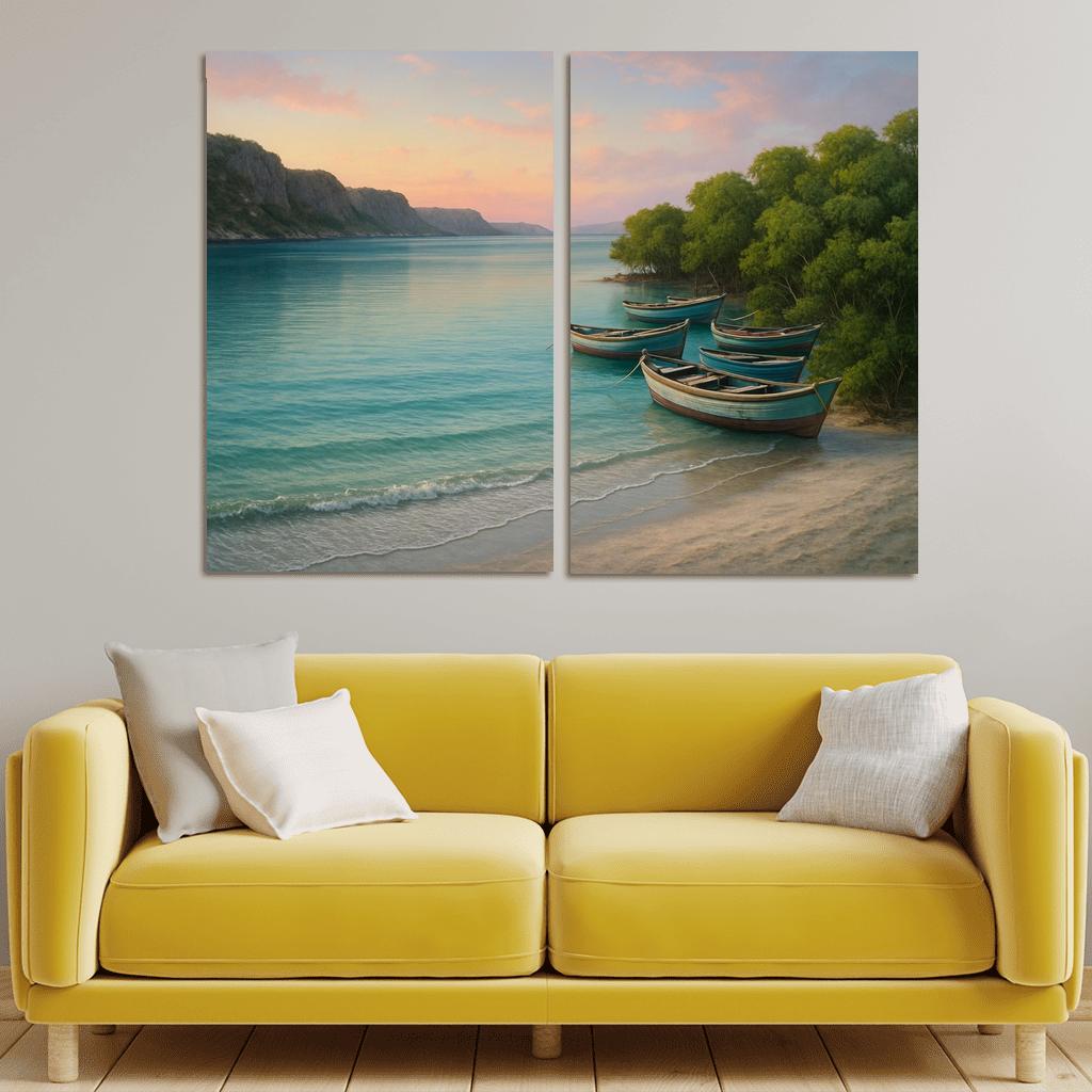 Silver Shore Lagoon: Tranquil Escape abstract paintings frame