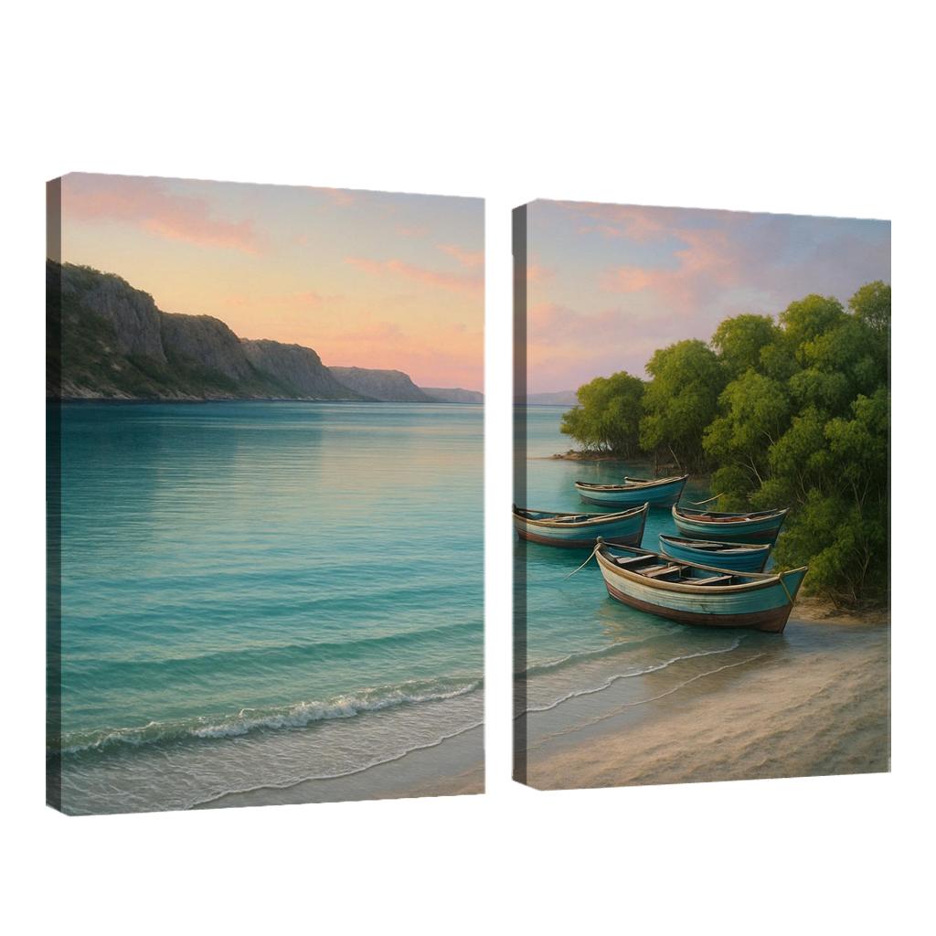 Silver Shore Lagoon: Tranquil Escape abstract paintings frame