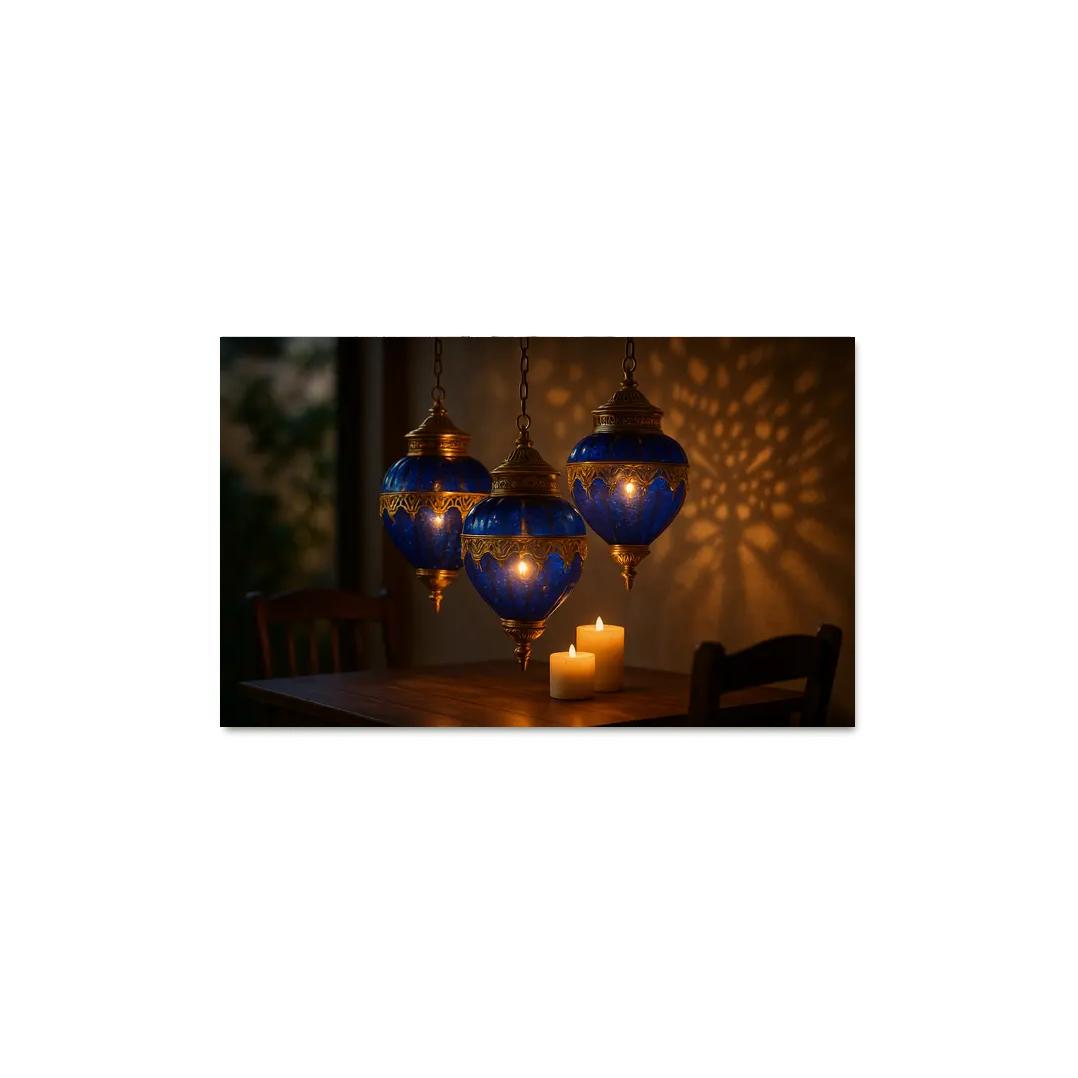 Lapis Glass Lantern Cluster premium artwork frames