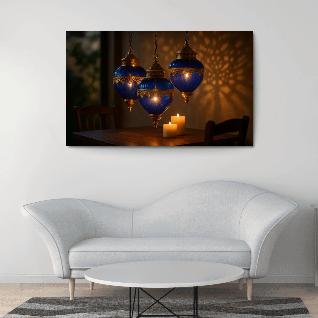 Lapis Glass Lantern Cluster premium artwork frames