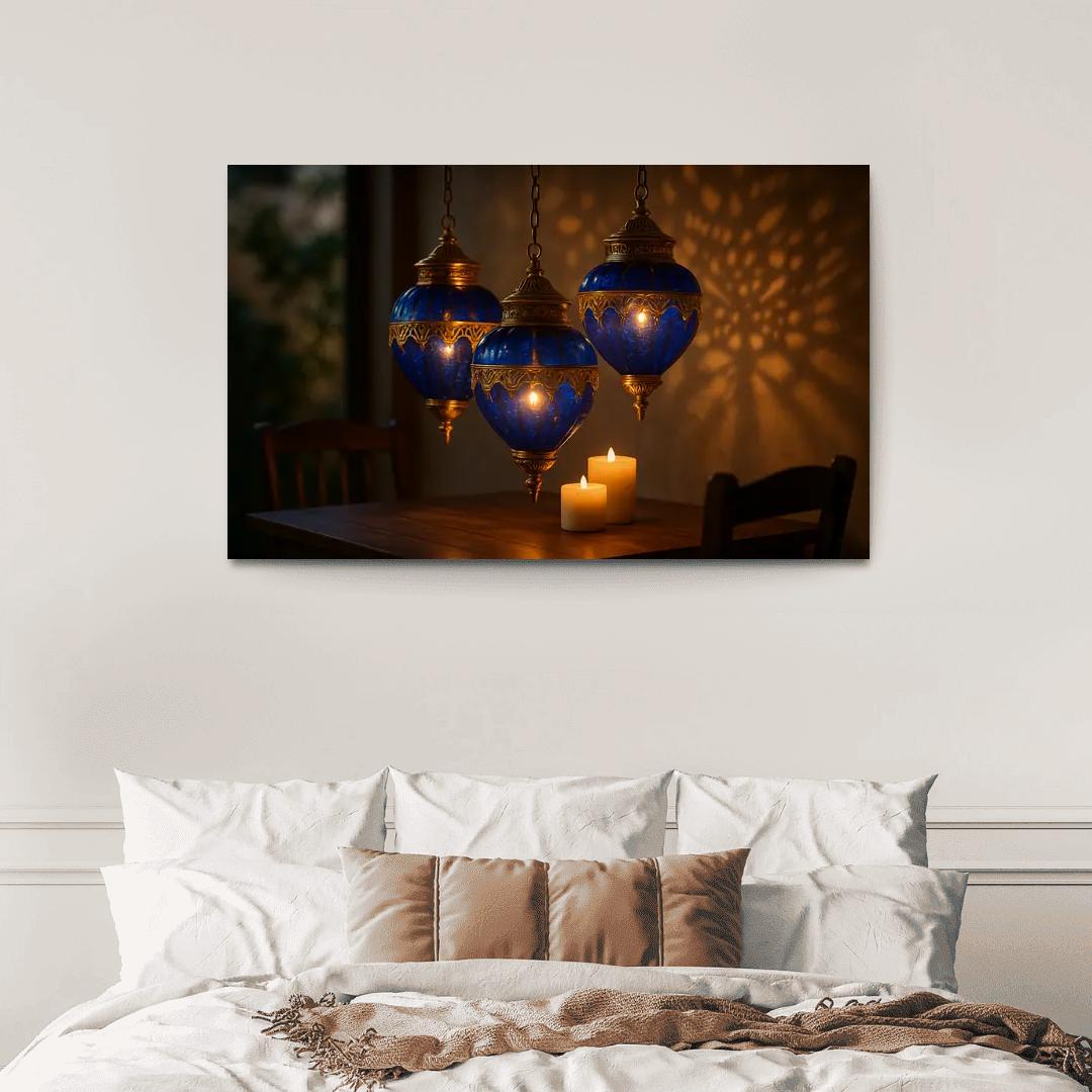 Lapis Glass Lantern Cluster premium artwork frames