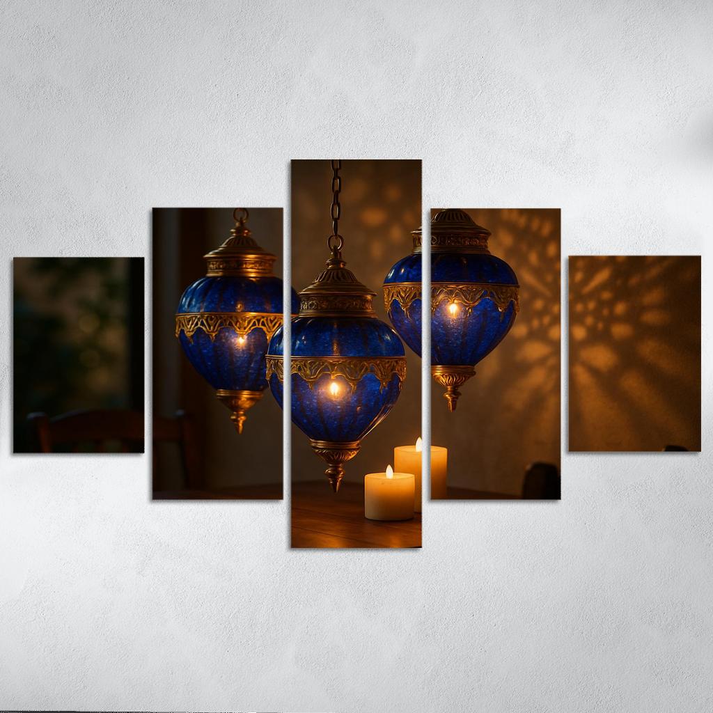 Lapis Glass Lantern Cluster premium artwork frames