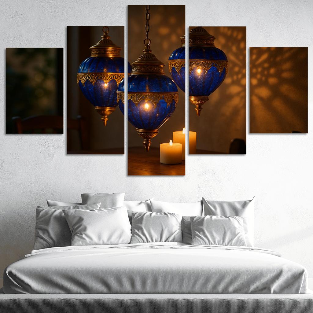 Lapis Glass Lantern Cluster premium artwork frames