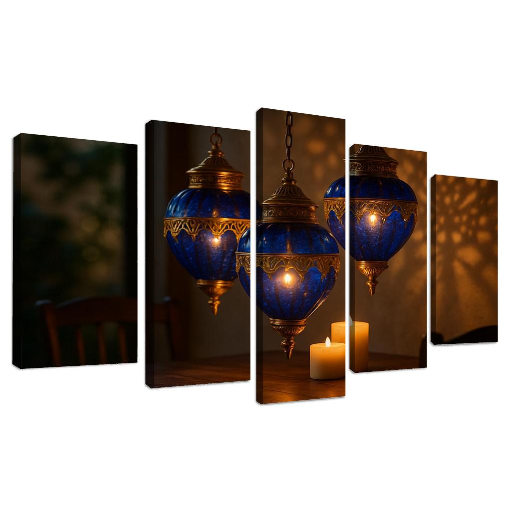 Lapis Glass Lantern Cluster premium artwork frames