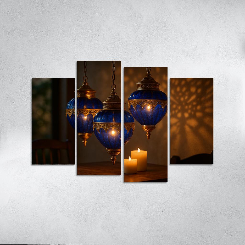 Lapis Glass Lantern Cluster premium artwork frames