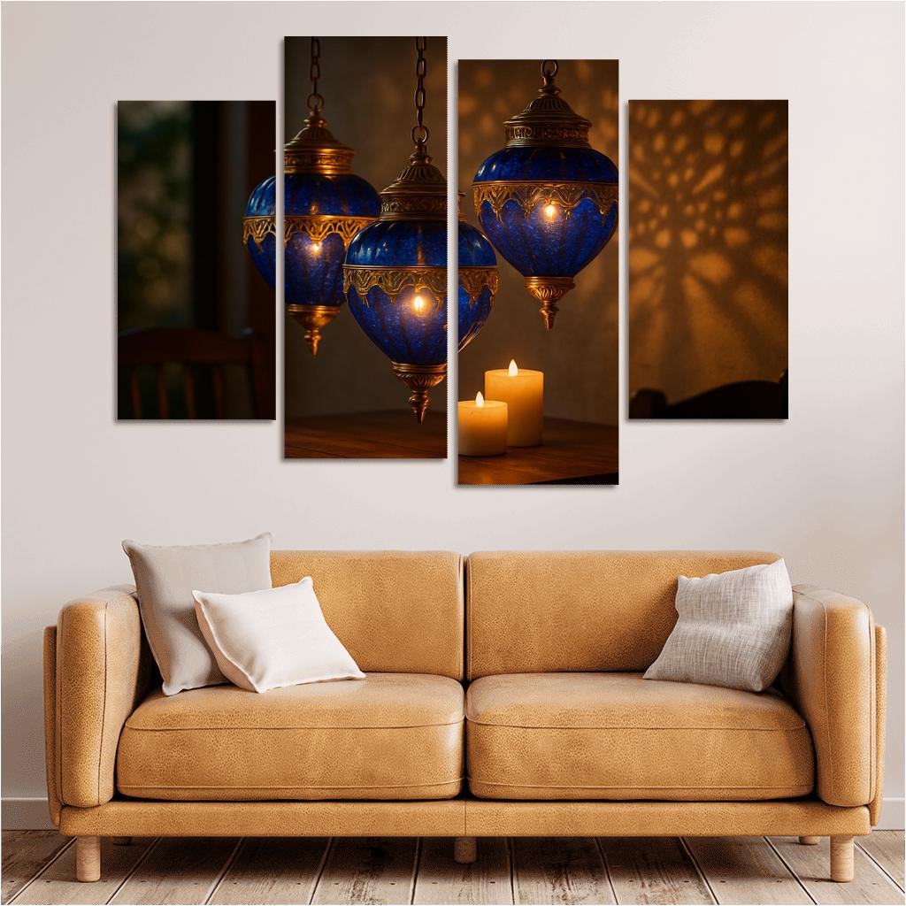 Lapis Glass Lantern Cluster premium artwork frames