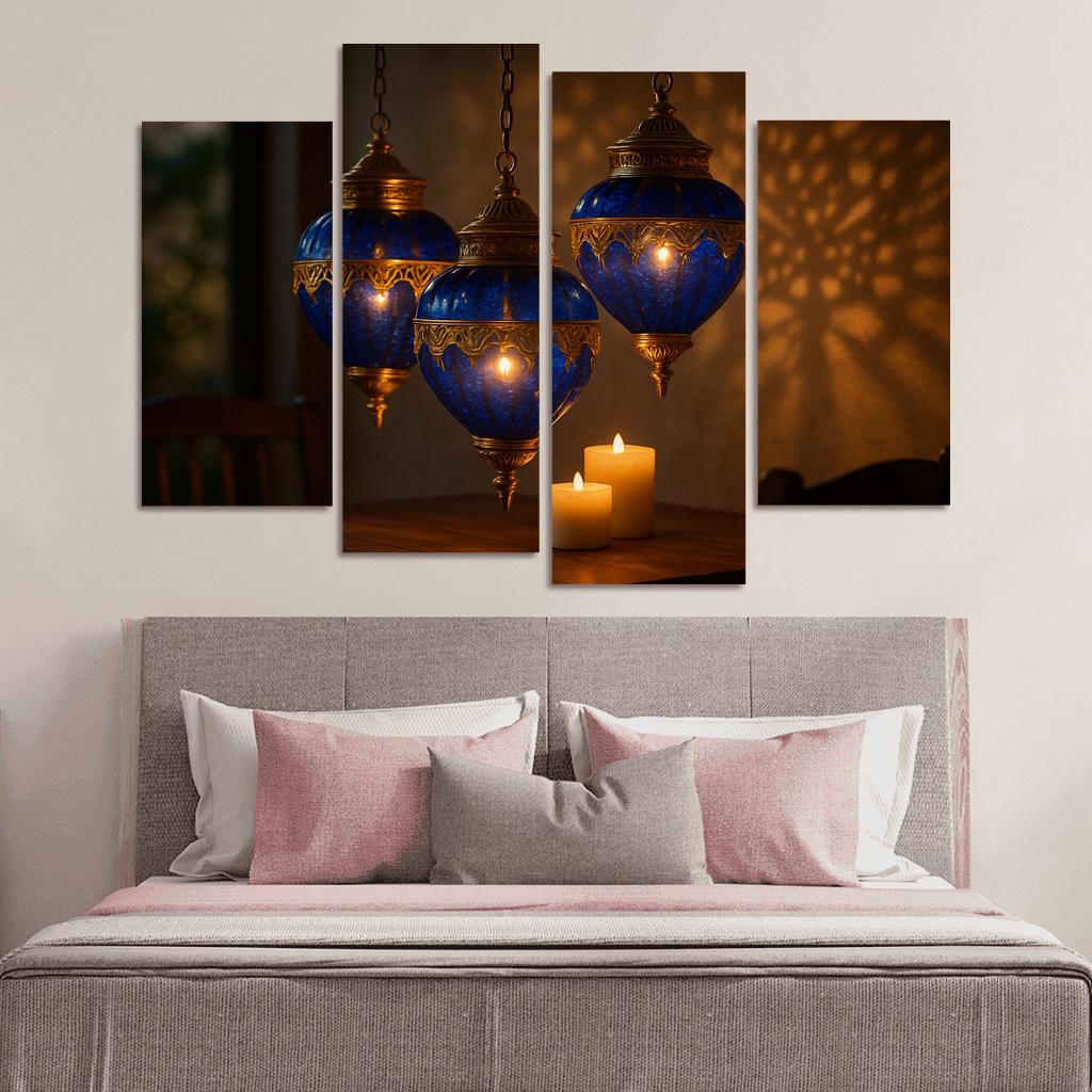 Lapis Glass Lantern Cluster premium artwork frames