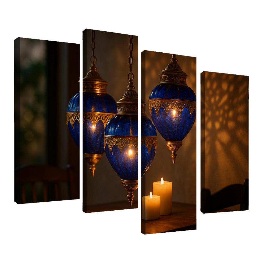 Lapis Glass Lantern Cluster premium artwork frames