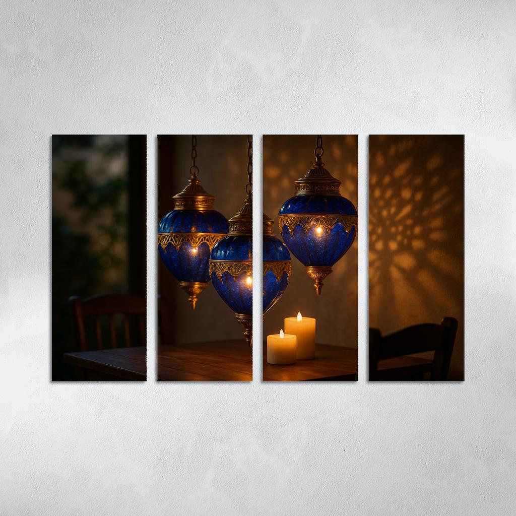 Lapis Glass Lantern Cluster premium artwork frames