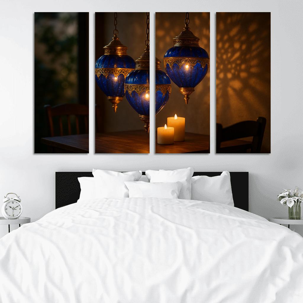 Lapis Glass Lantern Cluster premium artwork frames