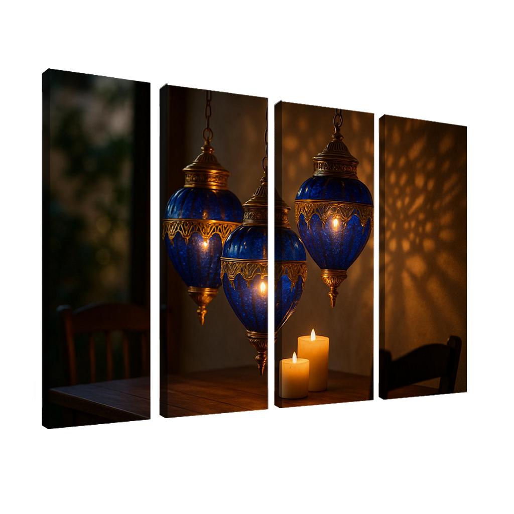 Lapis Glass Lantern Cluster premium artwork frames