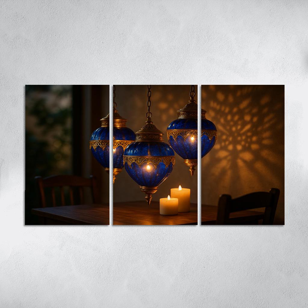 Lapis Glass Lantern Cluster premium artwork frames