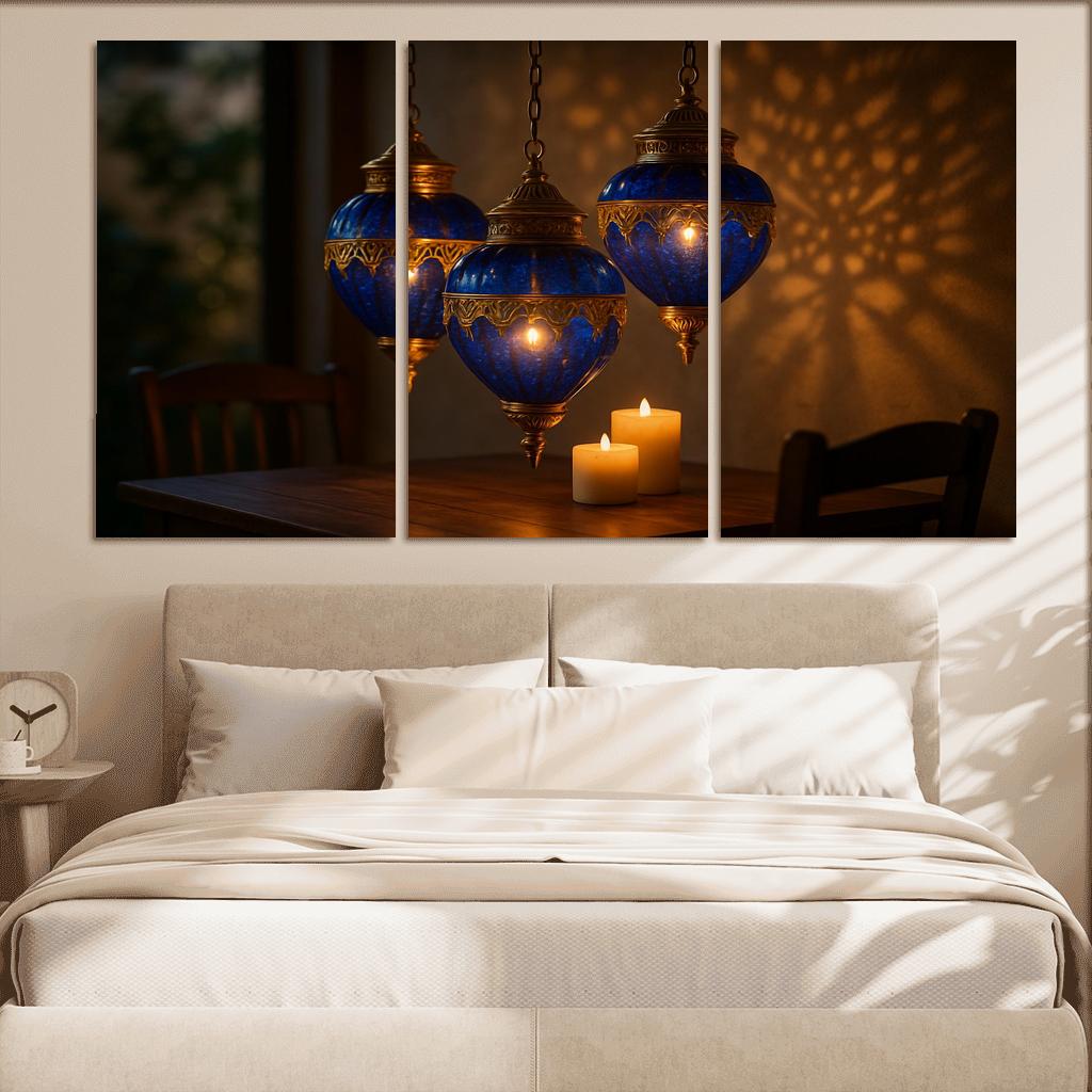 Lapis Glass Lantern Cluster premium artwork frames