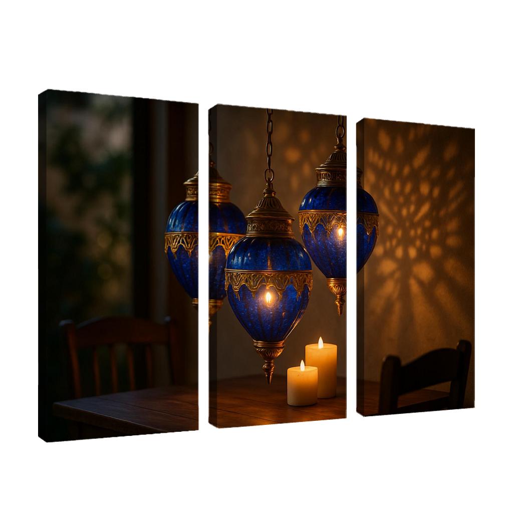 Lapis Glass Lantern Cluster premium artwork frames