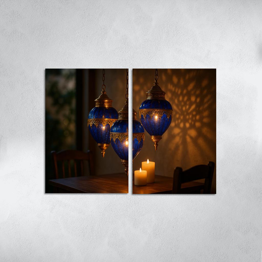 Lapis Glass Lantern Cluster premium artwork frames