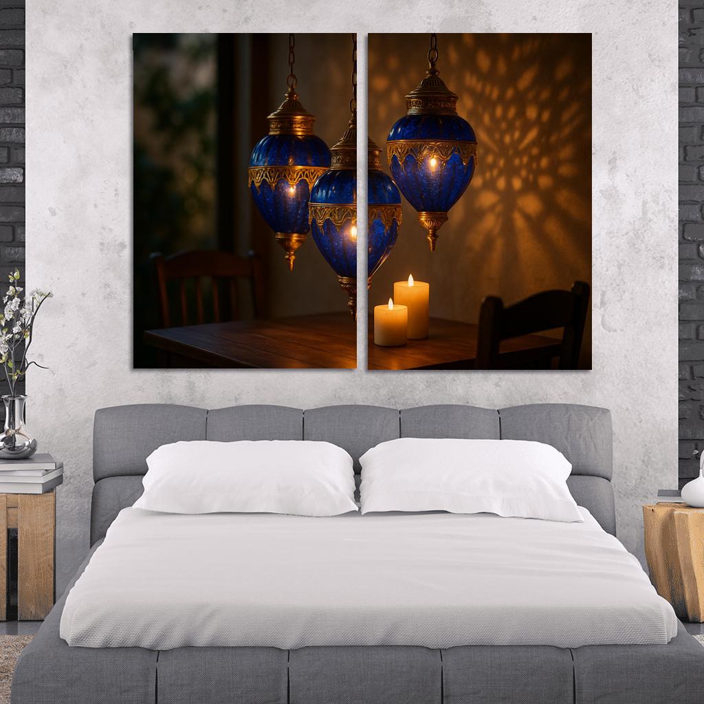 Lapis Glass Lantern Cluster premium artwork frames