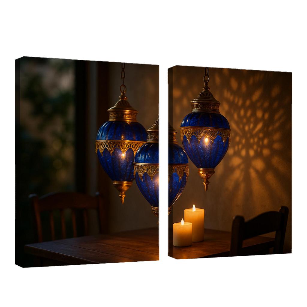 Lapis Glass Lantern Cluster premium artwork frames